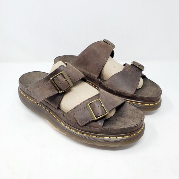 Dr Doc Martens Sandals Mens 14 Platform 2 Strap Buckle Brown Shoes Casual Y2K - Picture 5 of 10